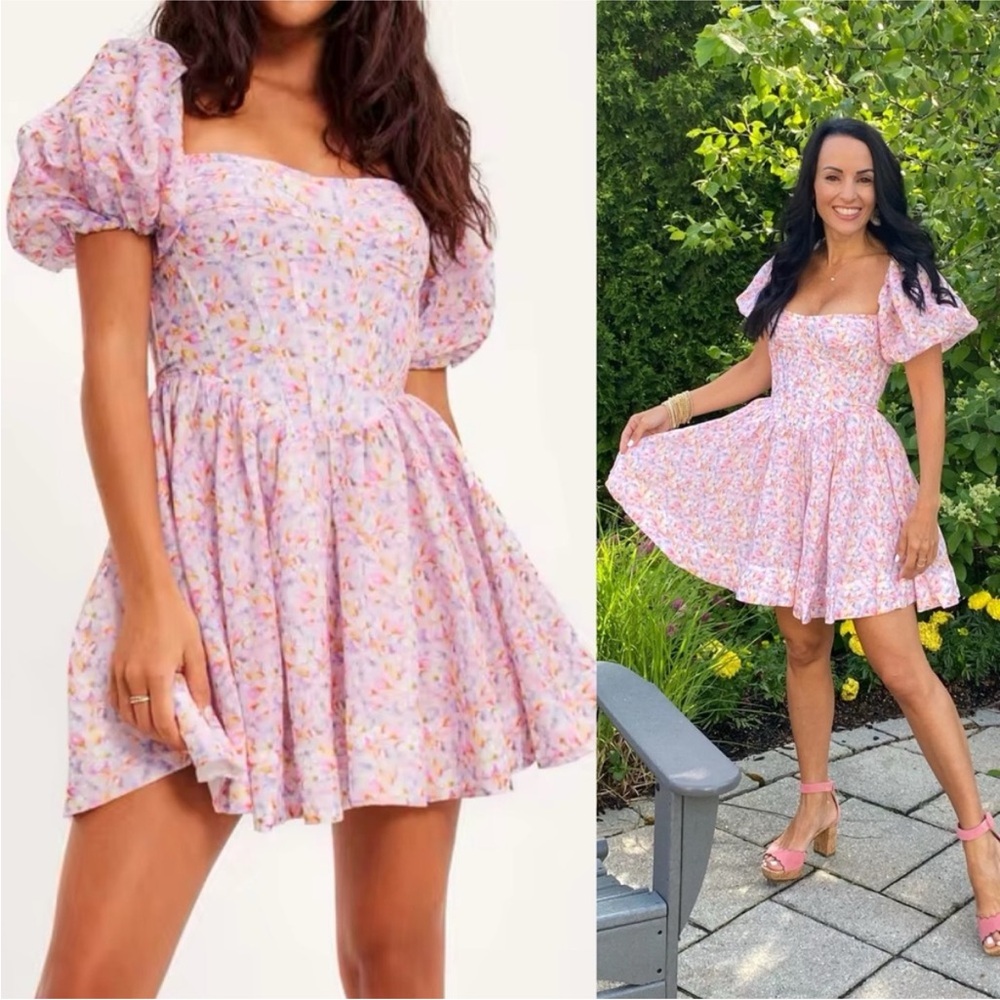 NWOT Bardot Kiah Corset Mini Dress in Spring Floral
